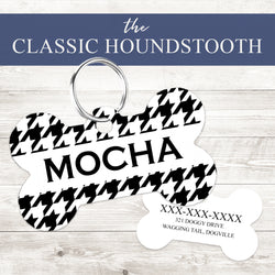 Pet ID Tag | The Classic Houndstooth