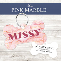 Pet ID Tag | Pink Marble