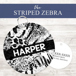 Pet ID Tag | Striped Zebra