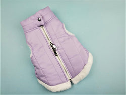 Easy On Dog Coat | Lavender Fur Lined Jacket