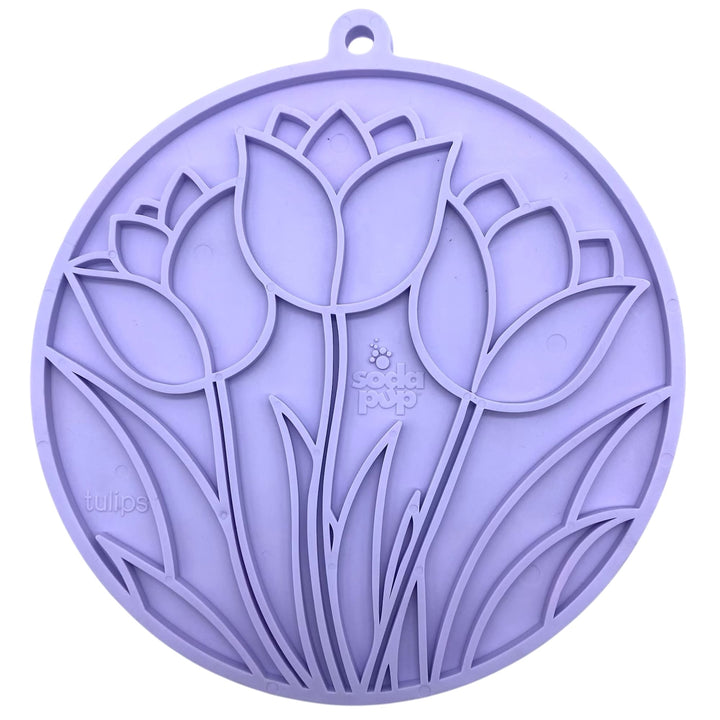 Tulip Design eMat - Enrichment Lick Mat For Dogs and Cats - With Suction Cups | USA Made