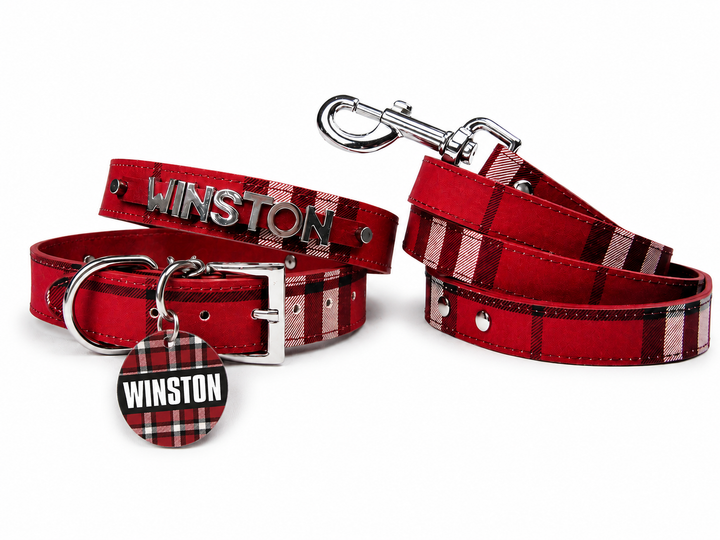 Red & Black Plaid Collar