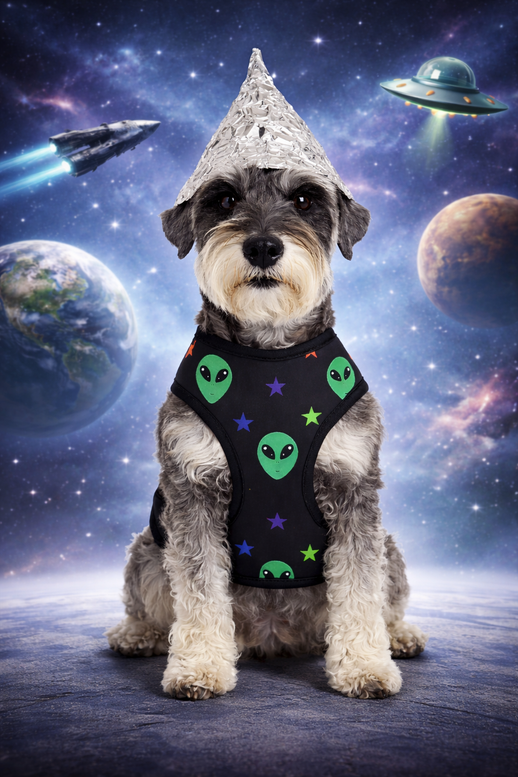 Beam Me Up Pup Dog Harness | Alien Print Adjustable Pet Harness