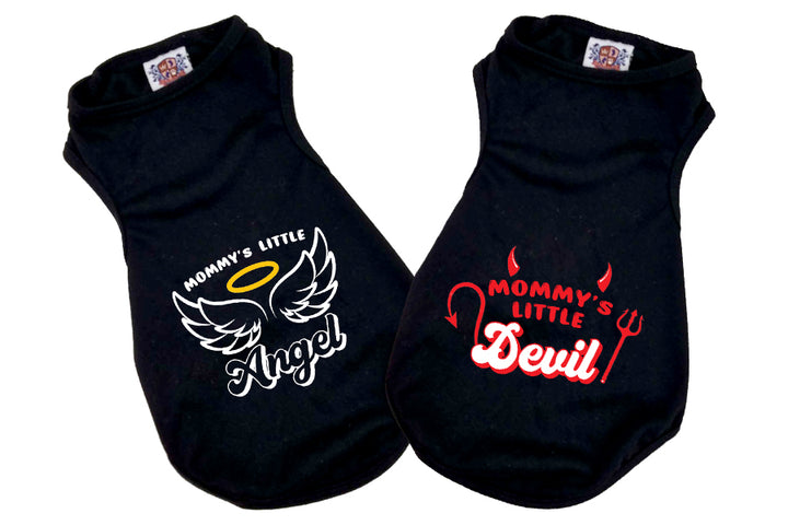 Halloween Dog Shirt | Mommy's Little Angel & Devil