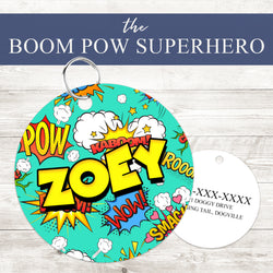 Pet ID Tag | Boom Pow Superhero