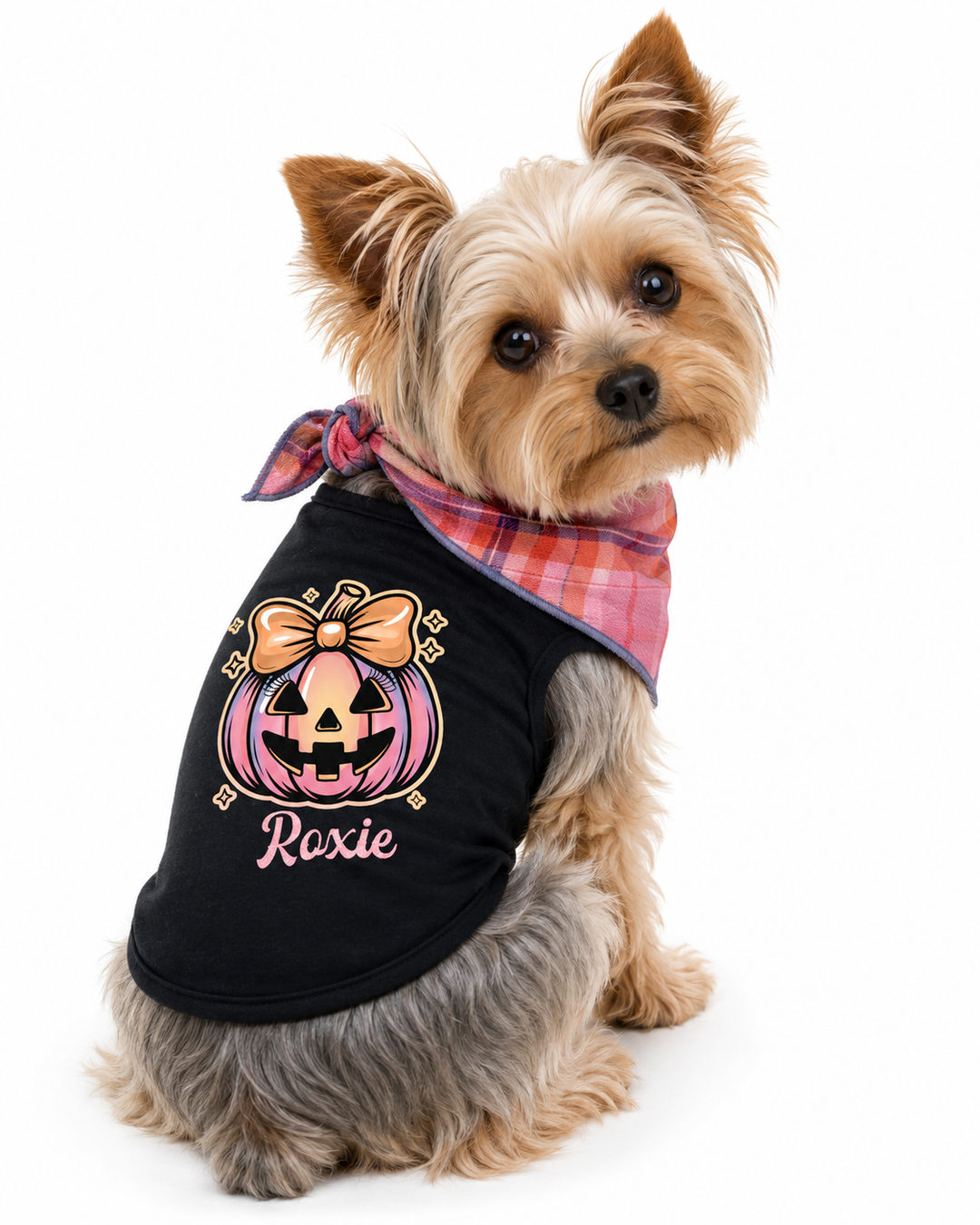 Halloween Dog Bandana Costume | Personalized Coquette Pastel Jack-o-lantern