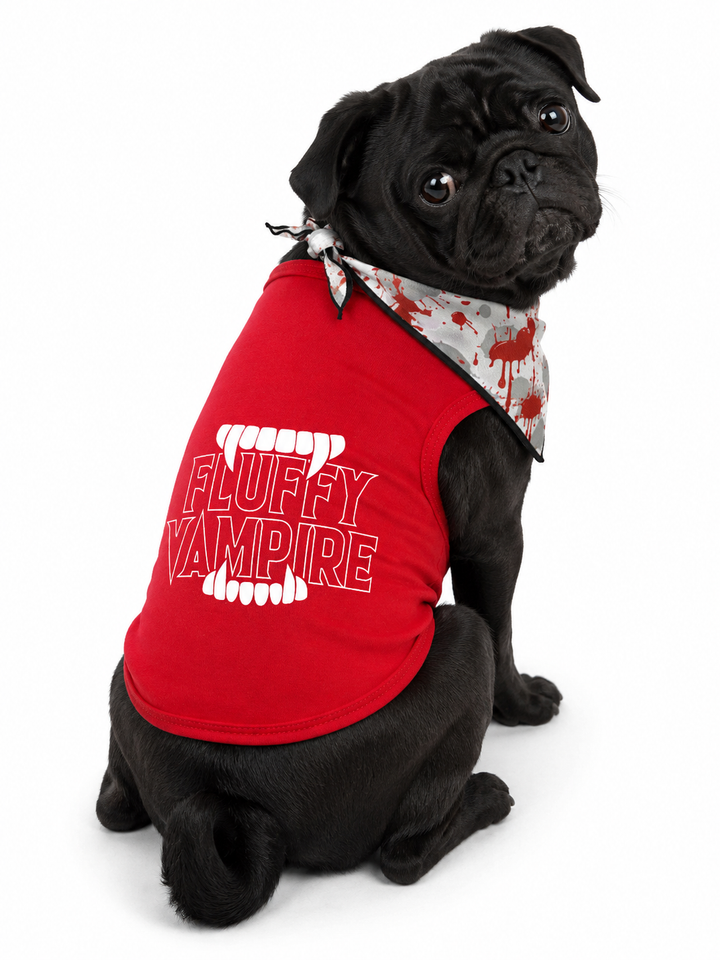 Halloween Dog Bandana Costume | Fluffy Vampire
