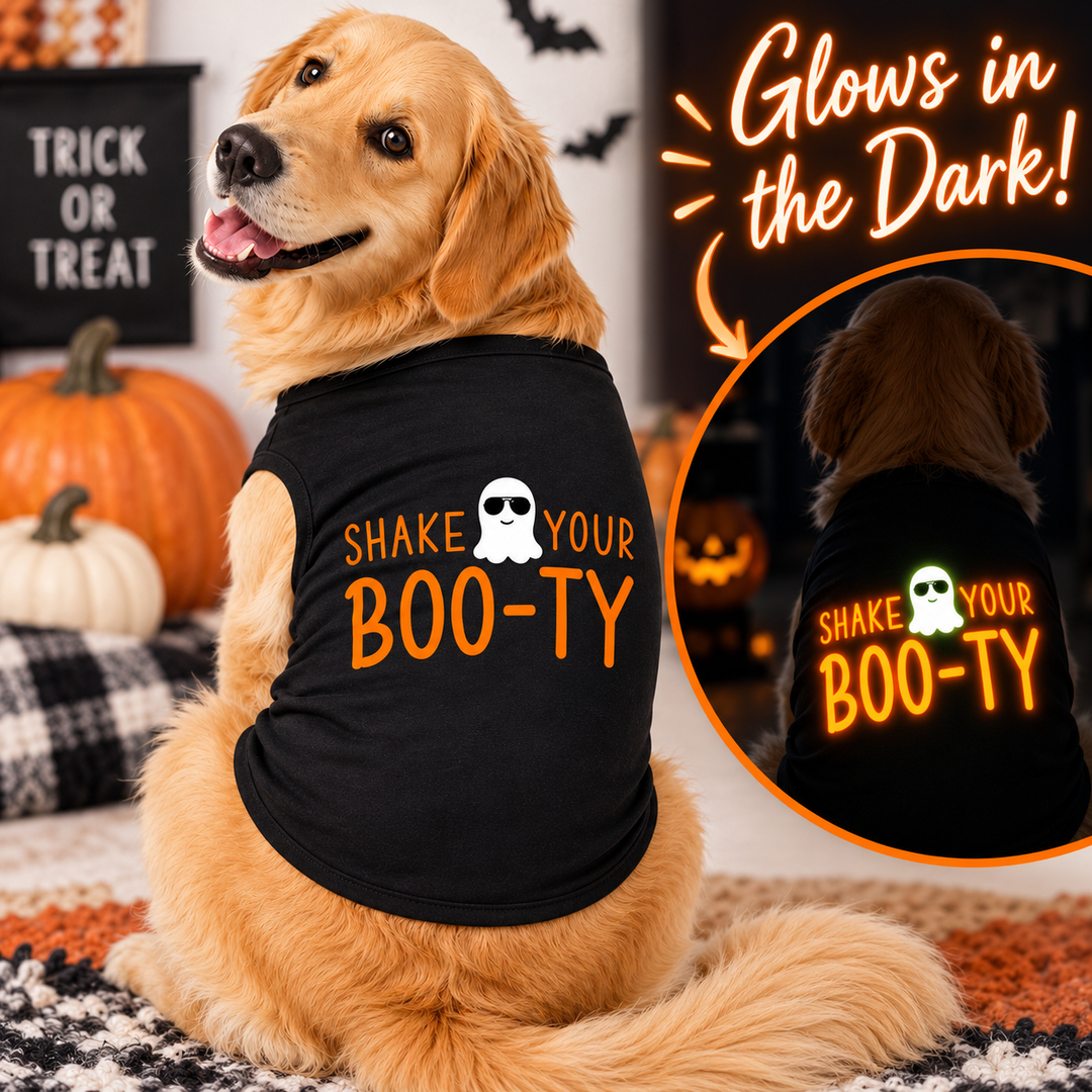Glow In The Dark Halloween Dog Shirt | Shake Your Boo-ty!