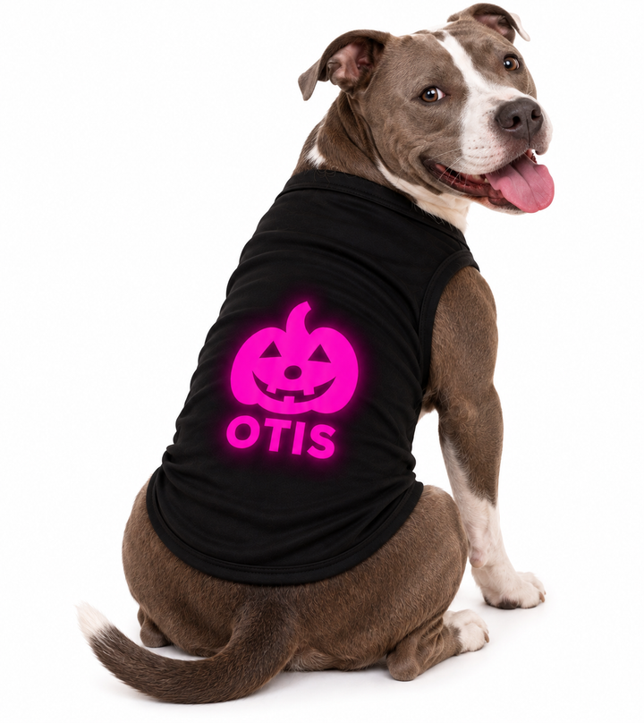 Pink Glow-in-the-Dark Jack-O’-Lantern Pet Tee