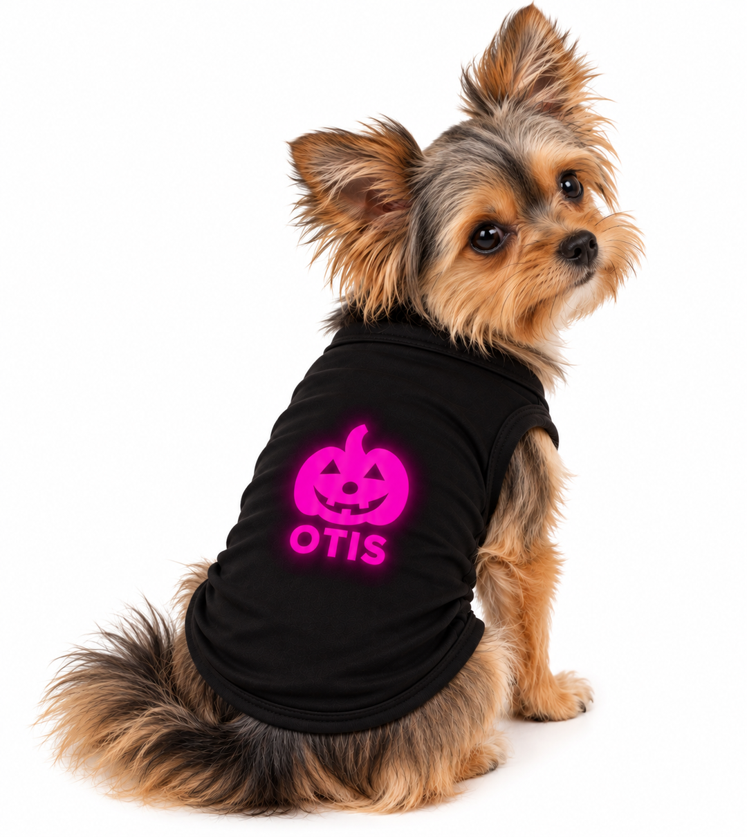 Pink Glow-in-the-Dark Jack-O’-Lantern Pet Tee