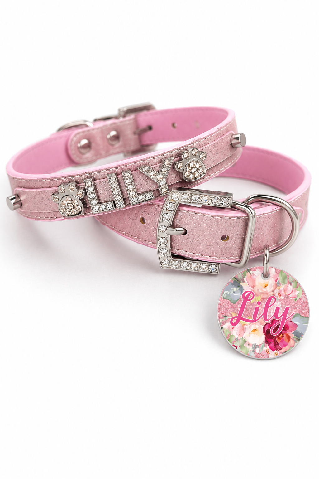 Light Pink Sparkle Personalized Pet Collar