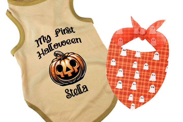 Halloween Dog Bandana Costume | Personalized My First Halloween