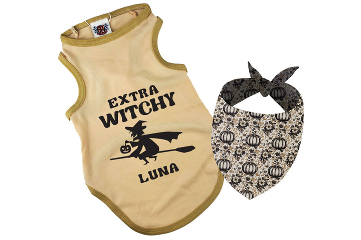 Halloween Dog Shirt | Personalized  Extra Witchy