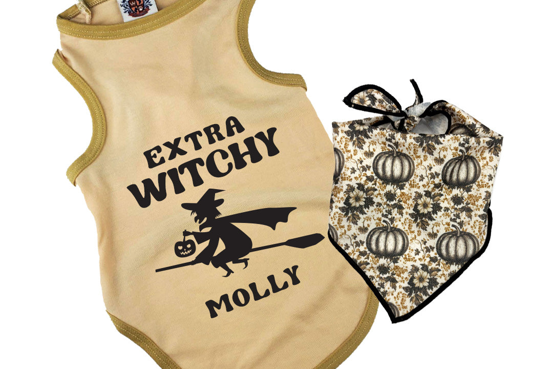 Halloween Dog Shirt | Personalized  Extra Witchy