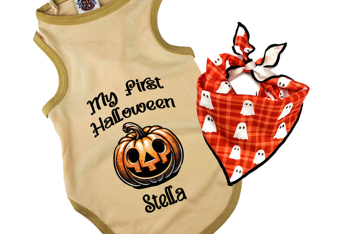 Halloween Dog Bandana Costume | Personalized My First Halloween