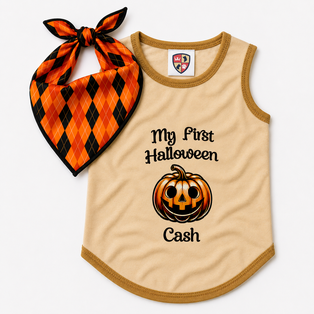 My First Halloween Personalized Tee and optional bandana