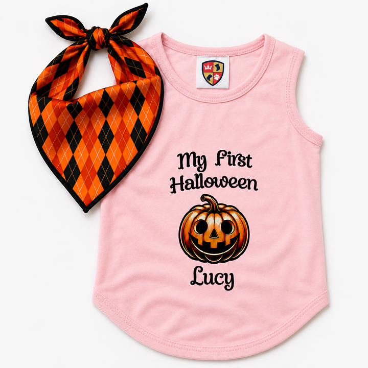 My First Halloween Personalized Tee and optional bandana