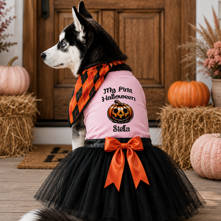 My First Halloween Personalized Tee and optional bandana