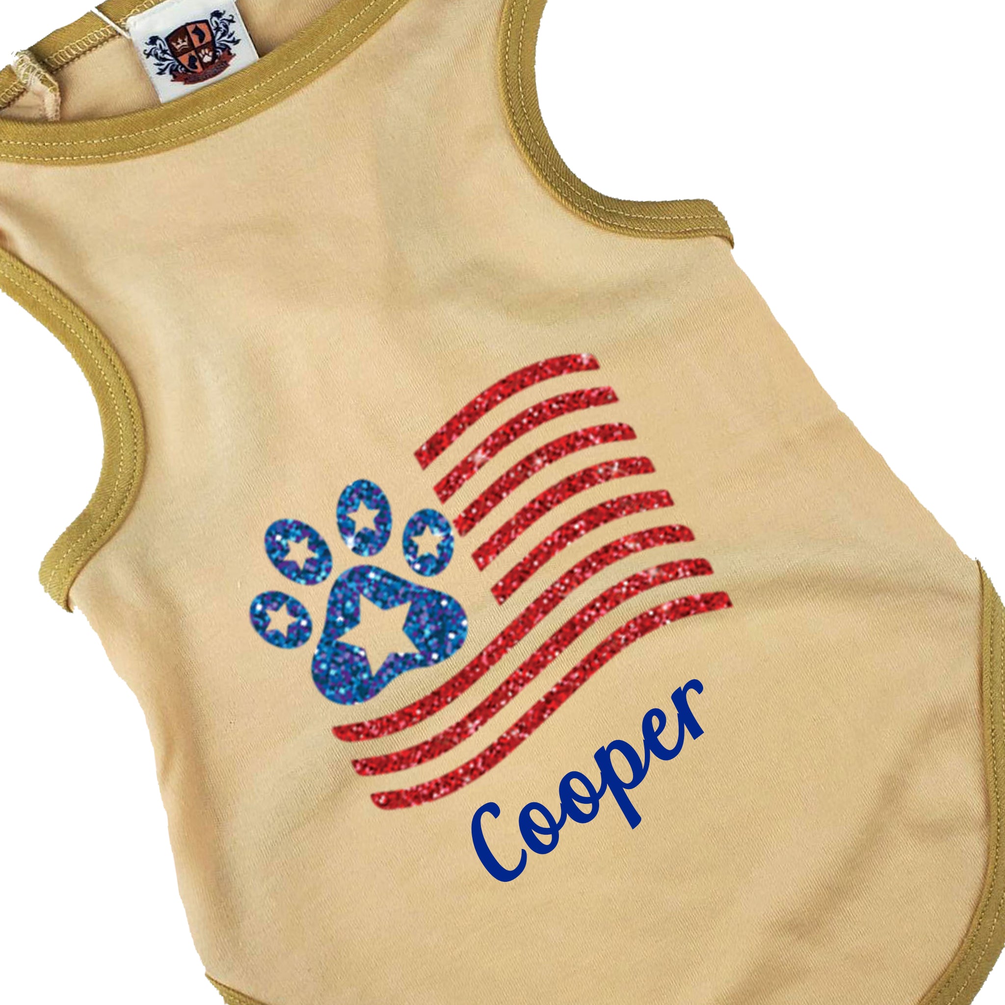 Dog Shirt | Sparkle Paw Flag