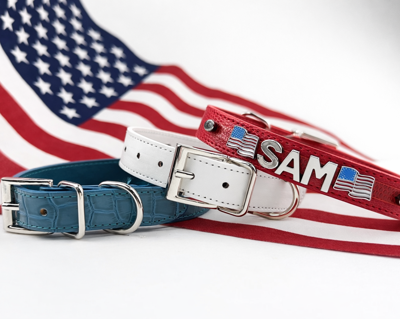 Patriotic Flag Personalized collar