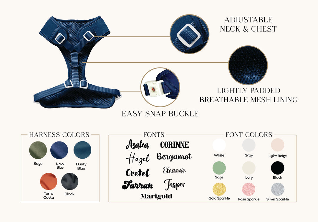 Best Dog Dusty Blue Satin Harness