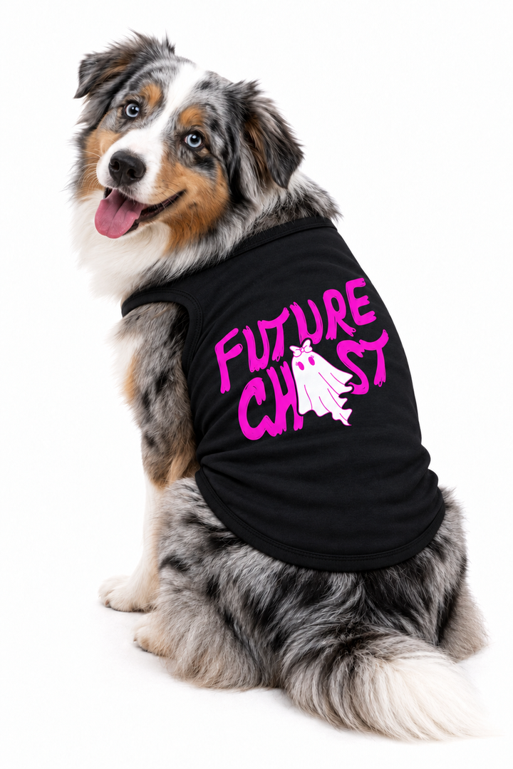 Halloween Glow In The Dark Dog Shirt | Future Ghost in Hot Pink