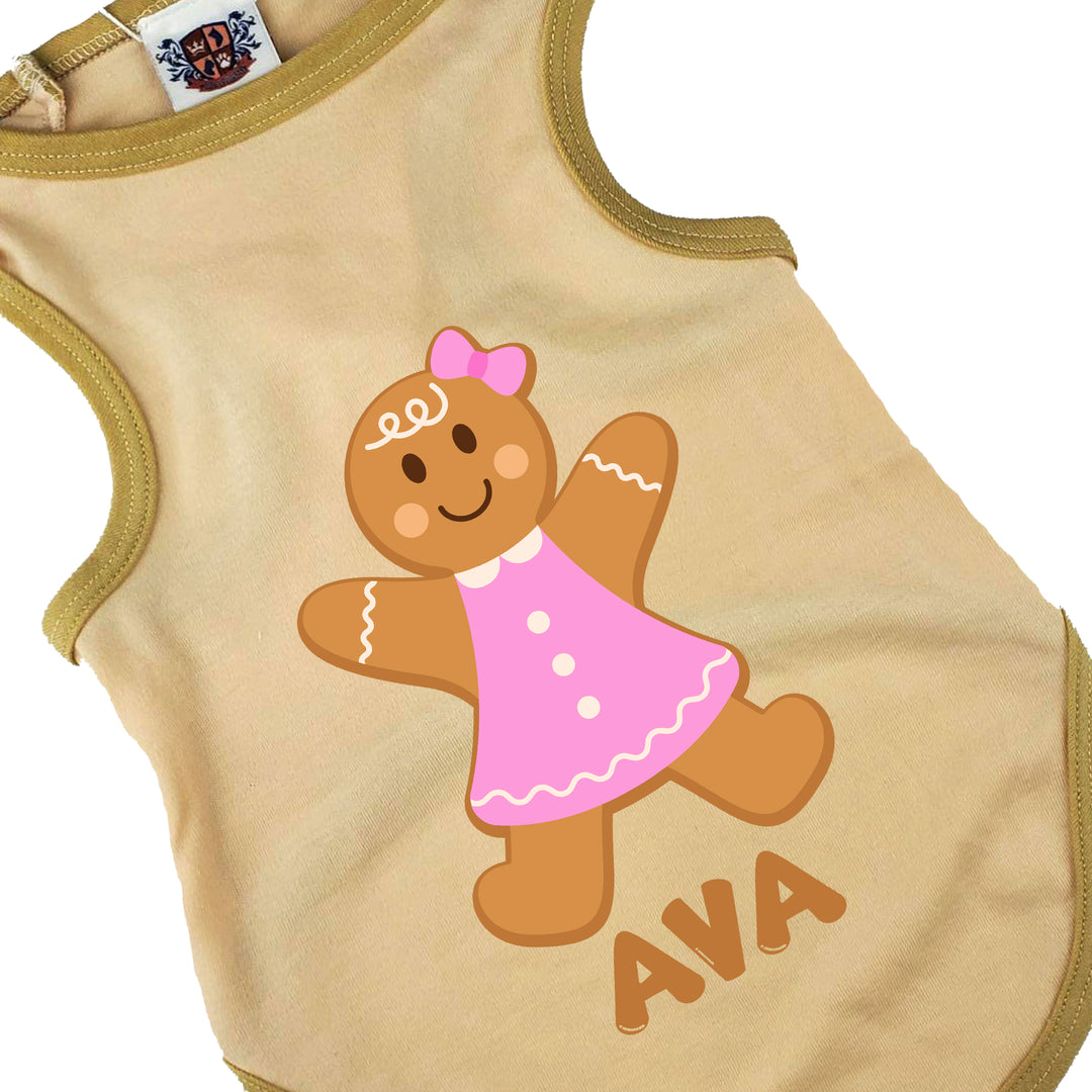Personalized Christmas Dog Dress | Gingerbread Sweetheart