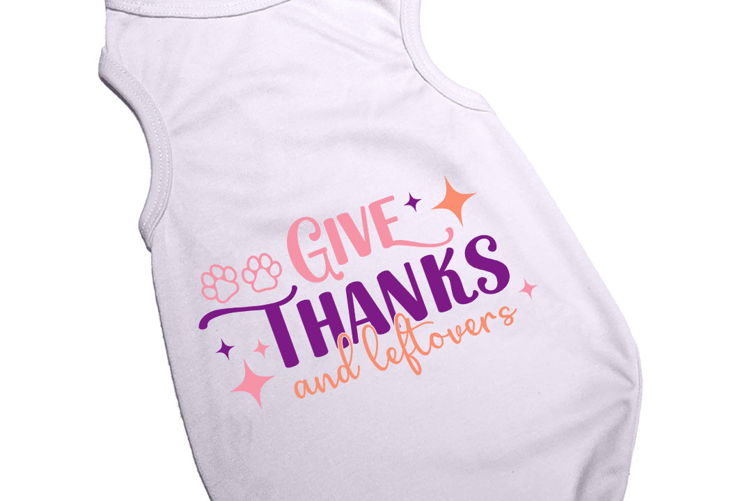 Thanksgiving Dog Tee & Bandana Combo | Give Thanks And Leftovers