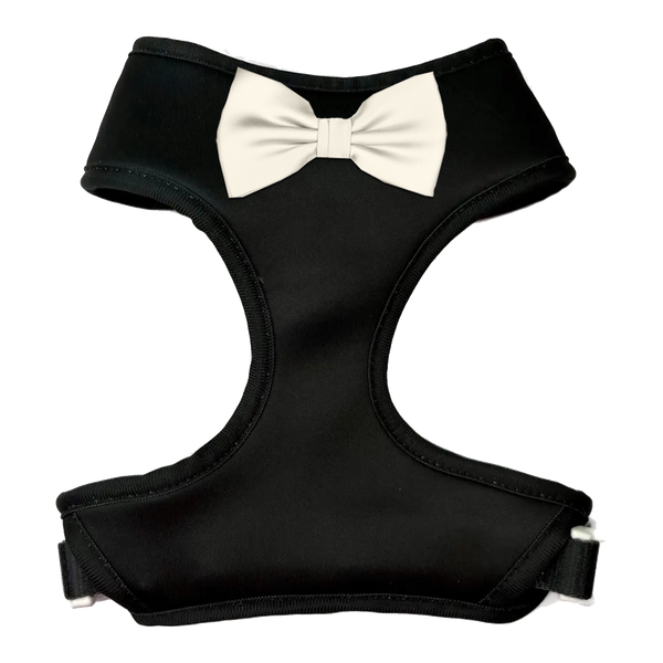 Black Satin Bowtie Harness- 15 Bow Color Options