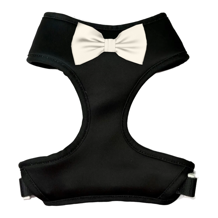Black Satin Bowtie Harness- 15 Bow Color Options