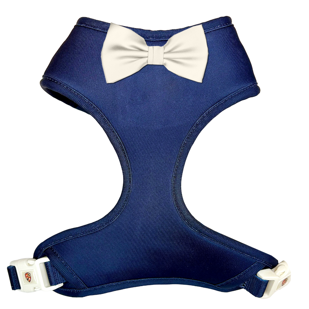 Navy Bowtie Harness- 15 Bow Color Options