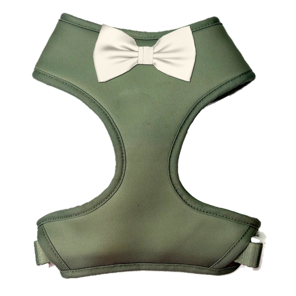Satin Sage Bowtie Harness- 15 Bow Color Options