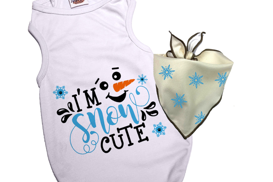 Christmas Dog Tee & Bandana Combo | I'm Snow Cute