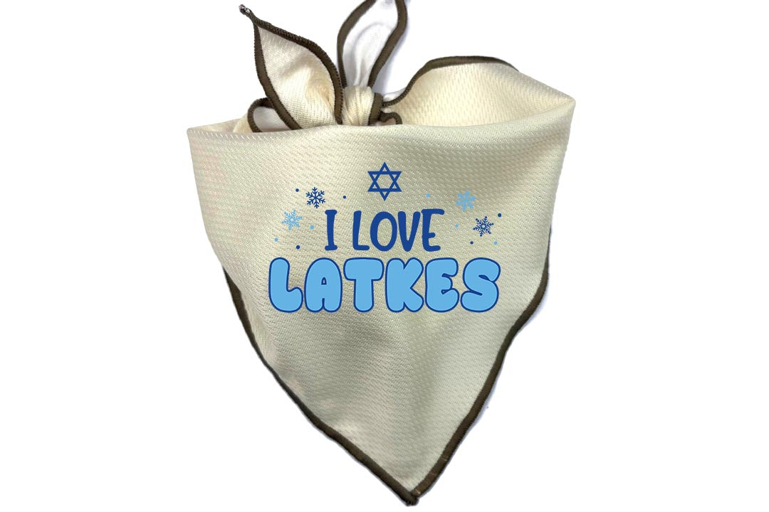 Holiday Dog Bandana | I Love Latkes