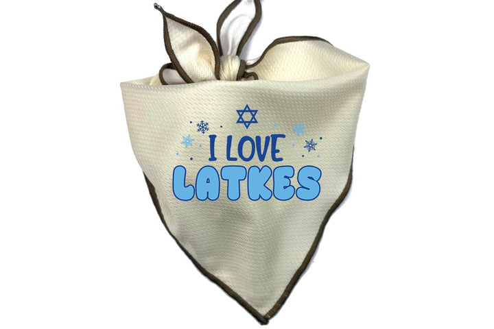 Holiday Dog Bandana | I Love Latkes