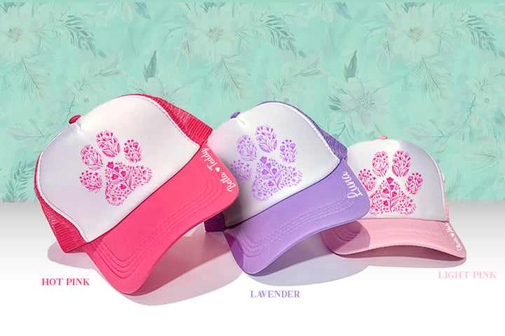 Personalized Floral Dog Mom Trucker Hat