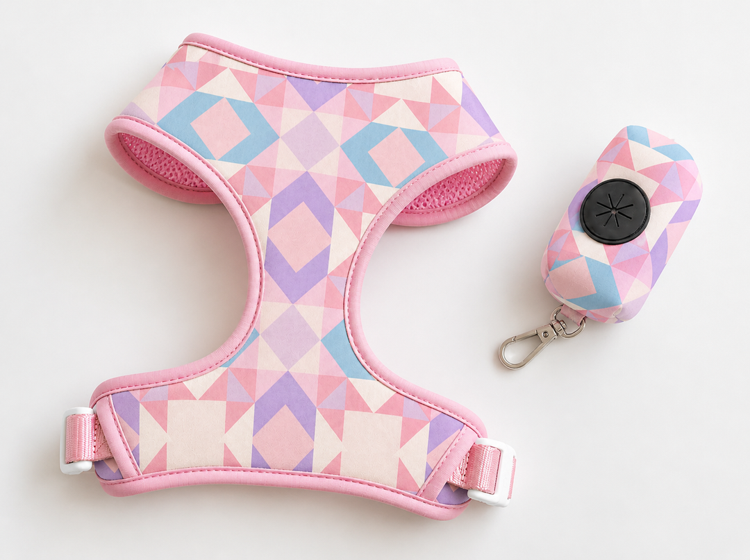 Low Country Dog Harness | Pastel Print Adjustable Pet Harness