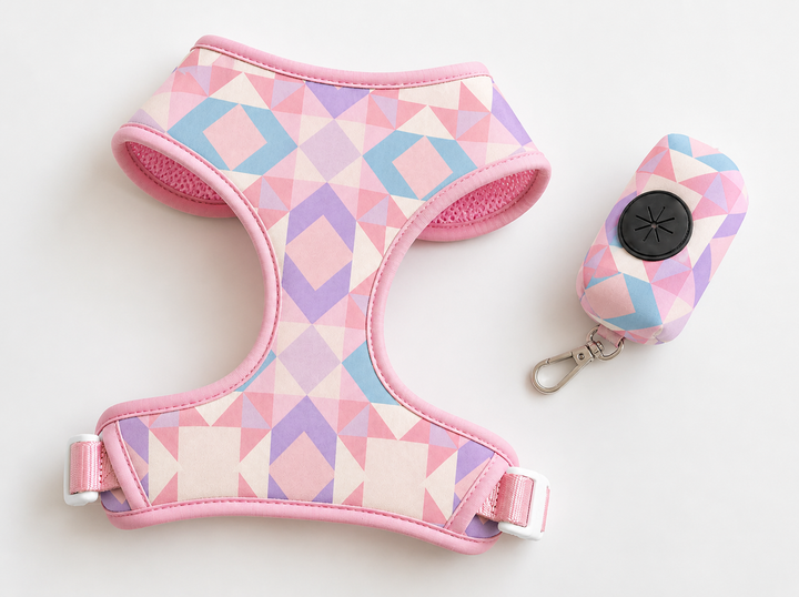 Low Country Dog Harness | Pastel Print Adjustable Pet Harness
