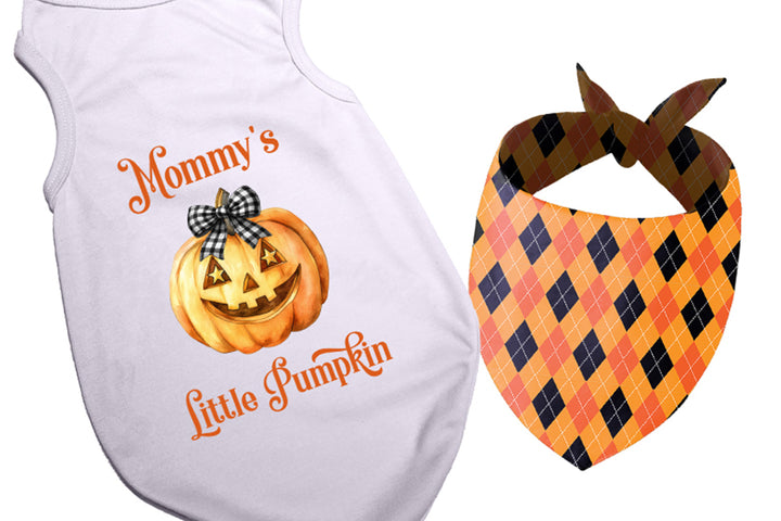 Halloween Dog Bandana Costume | Coquette Little Pumpkin