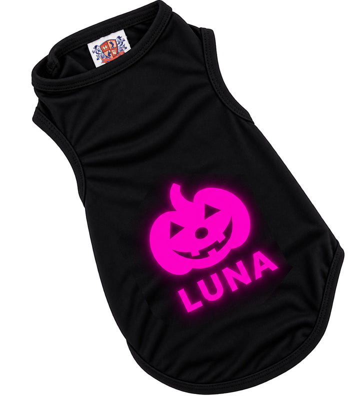 Pink Glow-in-the-Dark Jack-O’-Lantern Pet Tee