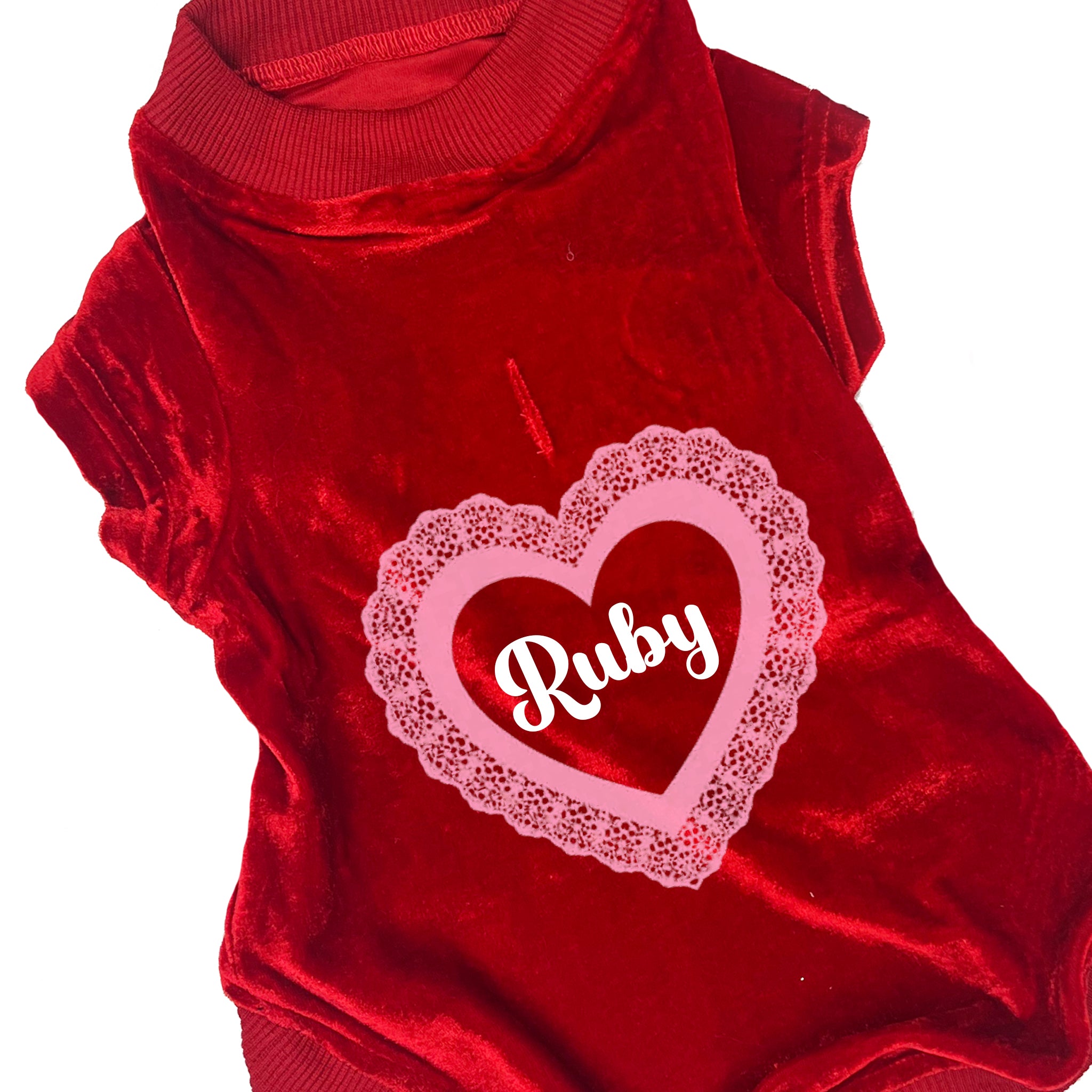 Dog Shirt | Personalized Pink Lace Heart