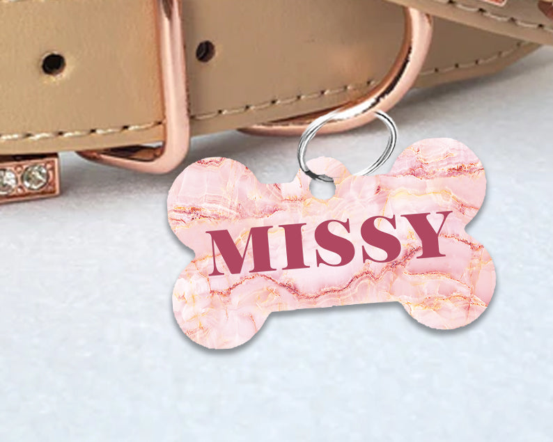 Pet ID Tag | Pink Marble