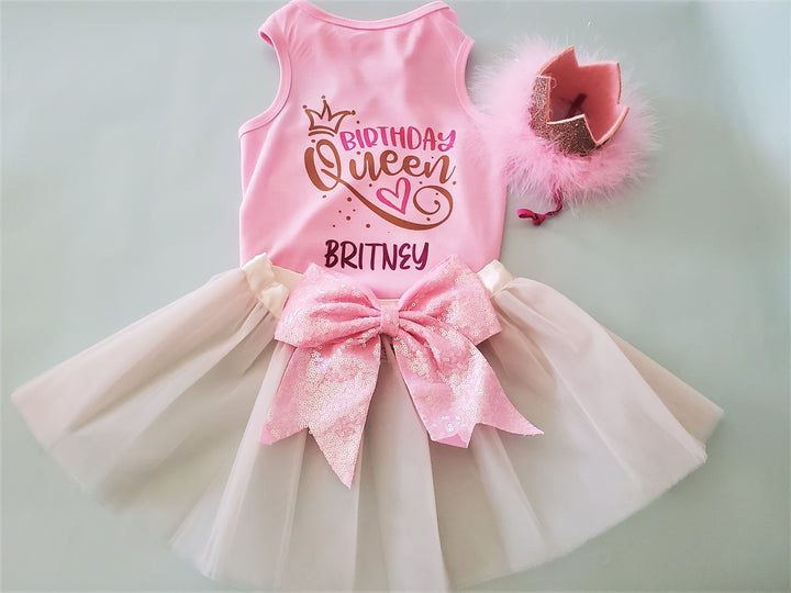 Birthday Queen Personalized Dog Outfit