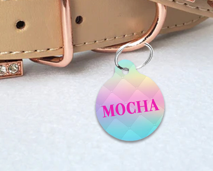 Pet ID Tag | Quilted Rainbow