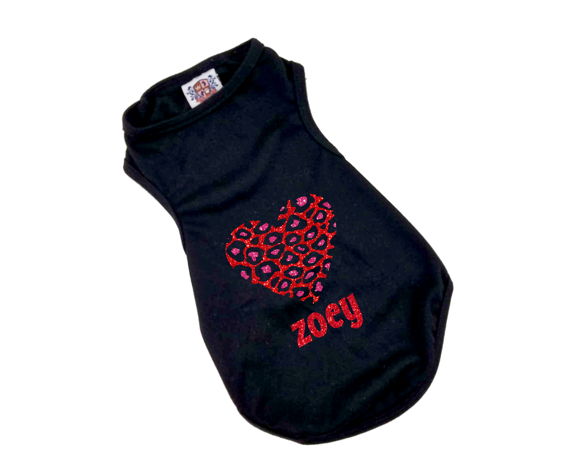 Personalized Leopard Heart Vintage Valentine Tee