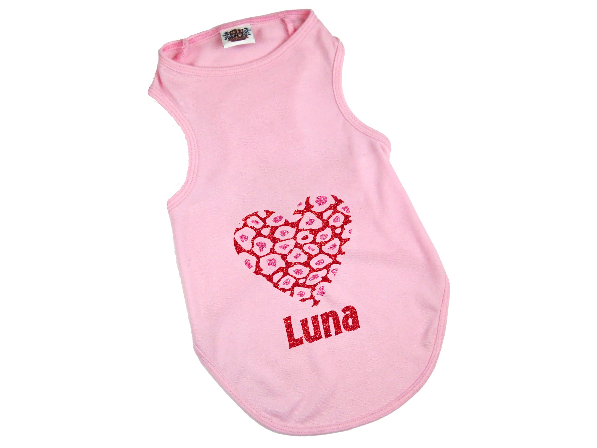 Personalized Leopard Heart Vintage Valentine Tee