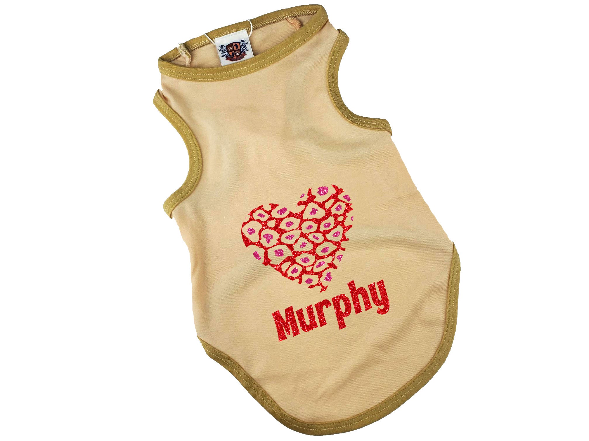 Personalized Leopard Heart Vintage Valentine Tee