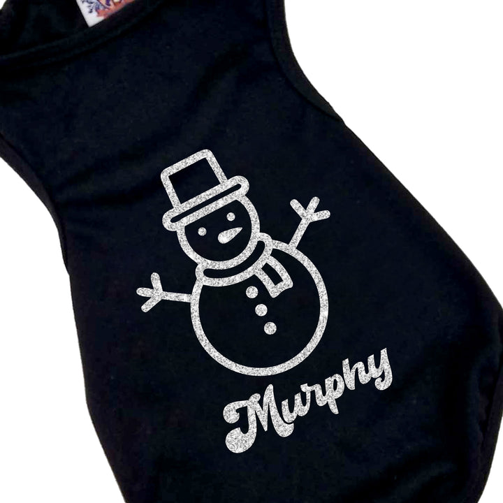 Silver Snowman Personalized Pet Tee