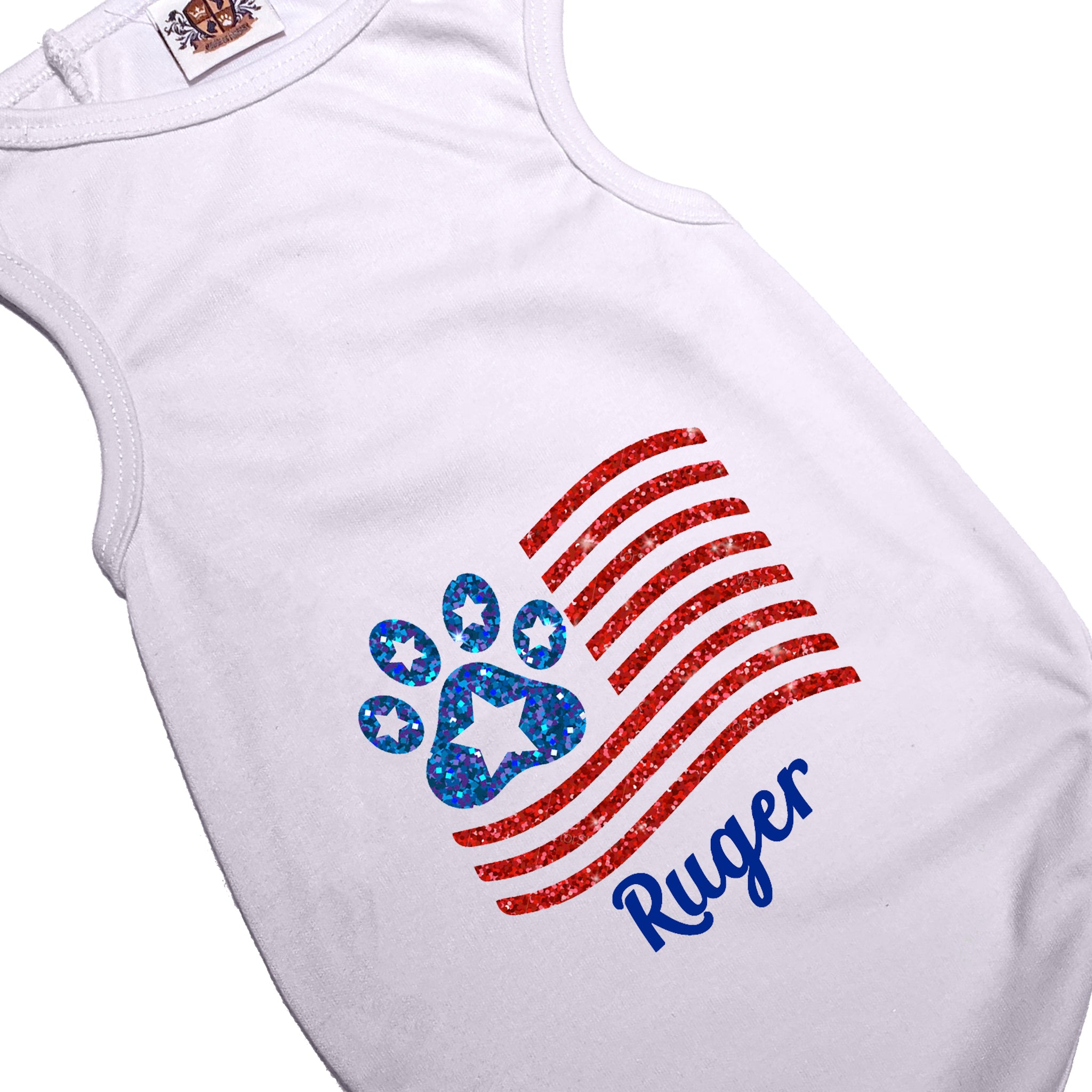 Dog Shirt | Sparkle Paw Flag