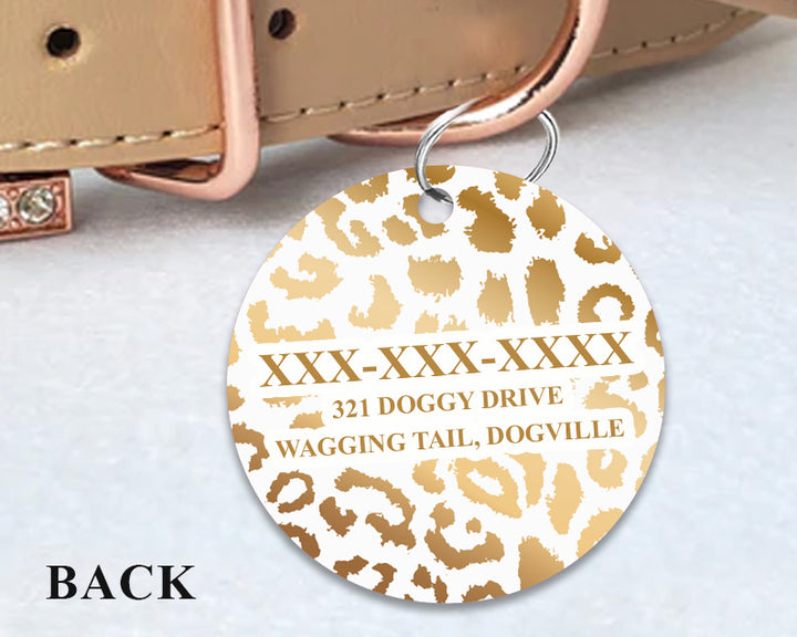 Pet ID Tag | Shiny Gold Leopard